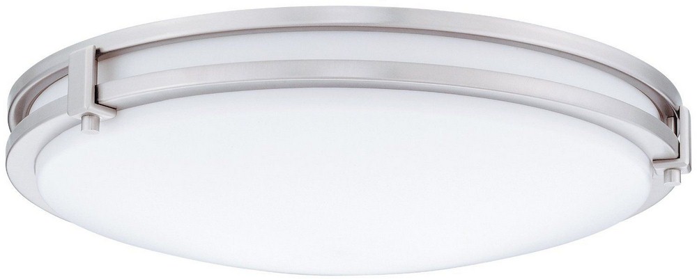 Lithonia Lighting-FMSATL 13 14830 BN M4-Saturn - 13 Inch 3000K 16.2W 1 LED Square Flush Mount   Brushed Nickel Finish with White Acrylic Glass